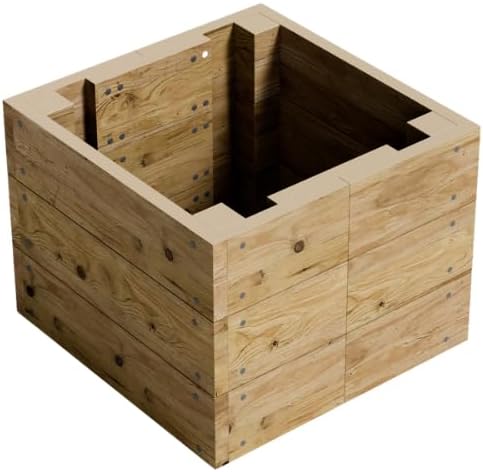 Wooden Raised Garden Bed 60cm Planter Kit Herb Veg Box 46cm High - Kwikley