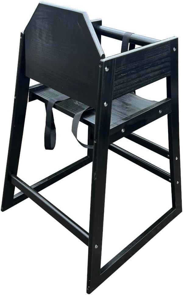 Wooden Stackable Baby High Chair Black Restaurant Quality 6–36 Months - Kwikley
