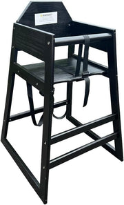 Wooden Stackable Baby High Chair Black Restaurant Quality 6–36 Months - Kwikley