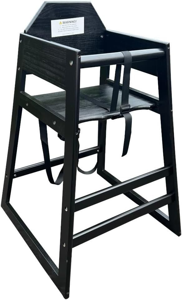 Wooden Stackable Baby High Chair Black Restaurant Quality 6–36 Months - Kwikley