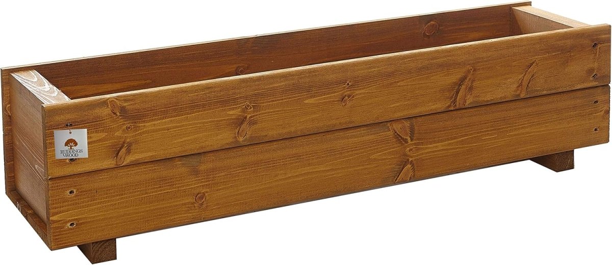 Wooden Trough Planters 90cm Garden Box Outdoor Herb Pot Set 2 - Kwikley