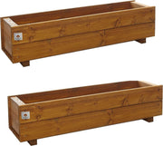 Wooden Trough Planters 90cm Garden Box Outdoor Herb Pot Set 2 - Kwikley