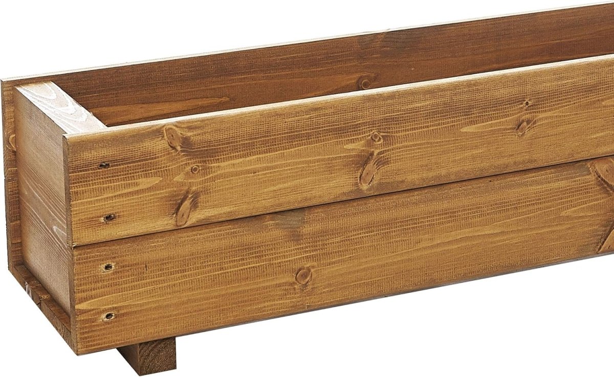 Wooden Trough Planters 90cm Garden Box Outdoor Herb Pot Set 2 - Kwikley