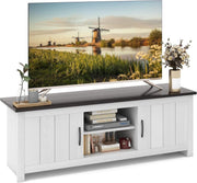 Wooden TV Stand for TVs up to 65" with Storage Shelves & Cable Management - Kwikley