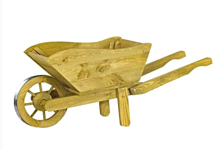 Wooden Wheelbarrow Planter Large Garden Flower Display Cart - Kwikley