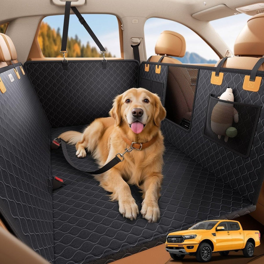 XL Dog Car Seat Cover Hard Bottom Hammock Waterproof SUV Truck 430lb - Kwikley