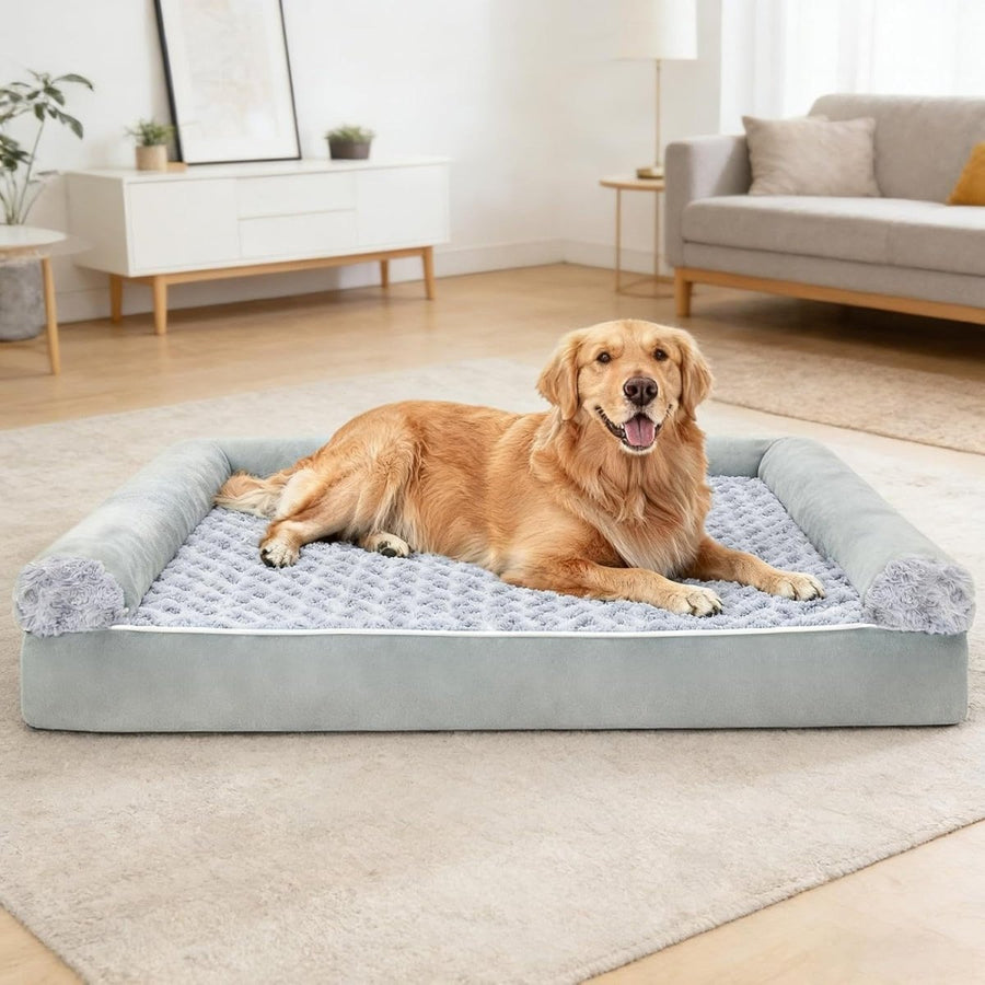 XL Orthopedic Dog Bed Sofa Egg Crate Memory Foam 107x76cm - Kwikley