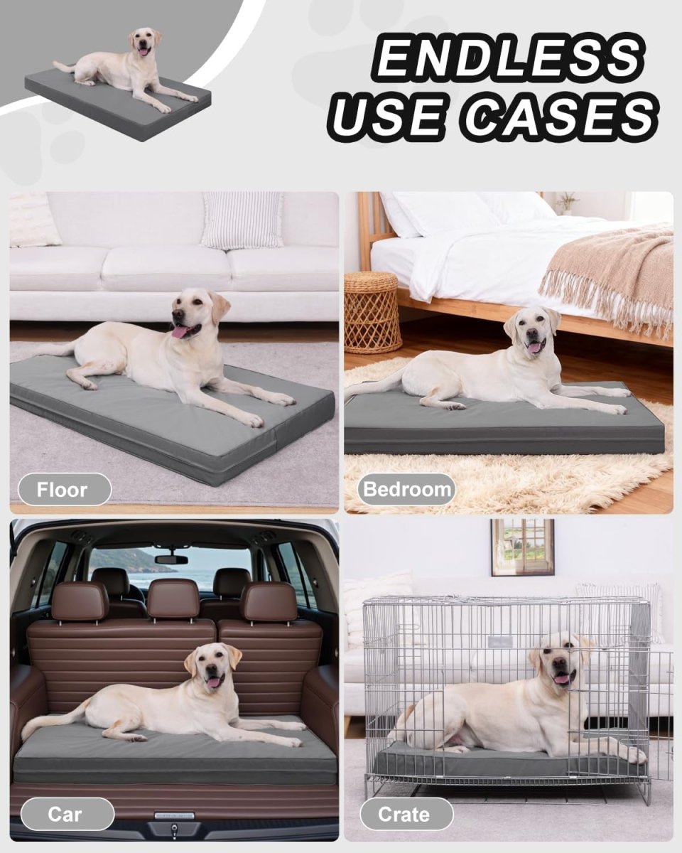 XL Orthopedic Dog Bed Waterproof Crate Mat 119x73cm - Kwikley