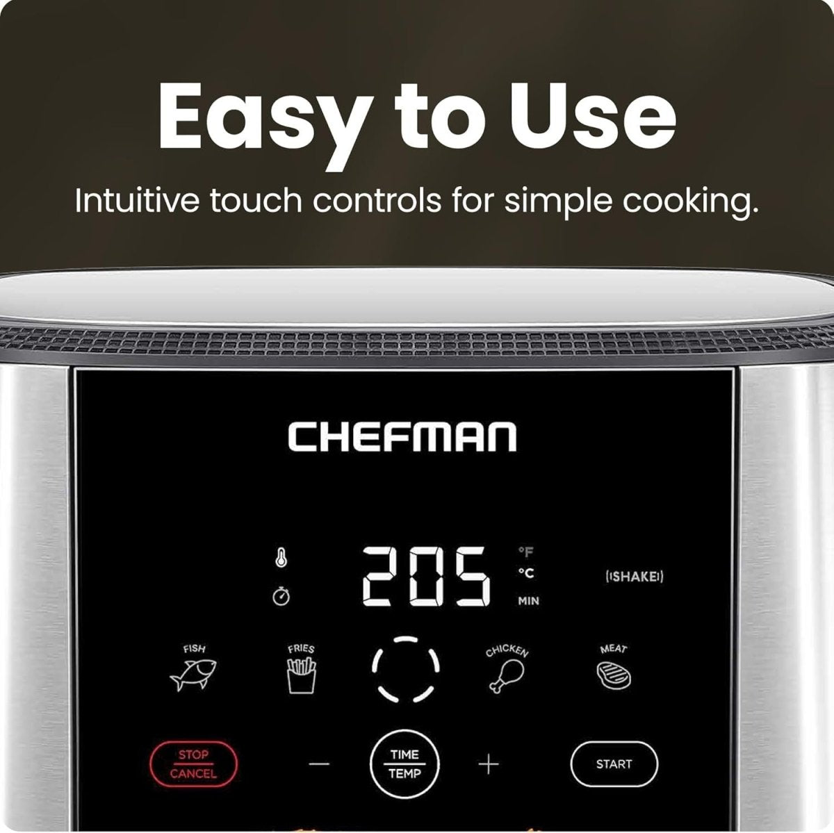 XL Touch Air Fryer 7.5L Family Size 1800W No Oil Stainless Steel UK - Kwikley