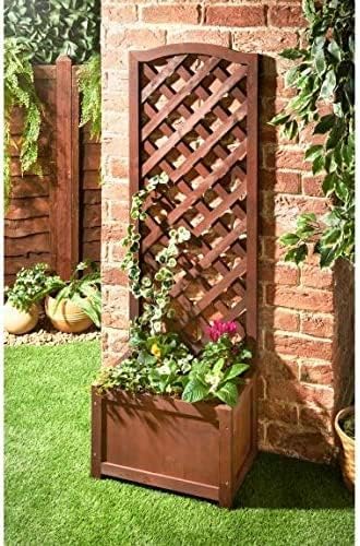 XL Wooden Planter with Trellis 160cm Garden Climbing Plant Stand - Kwikley