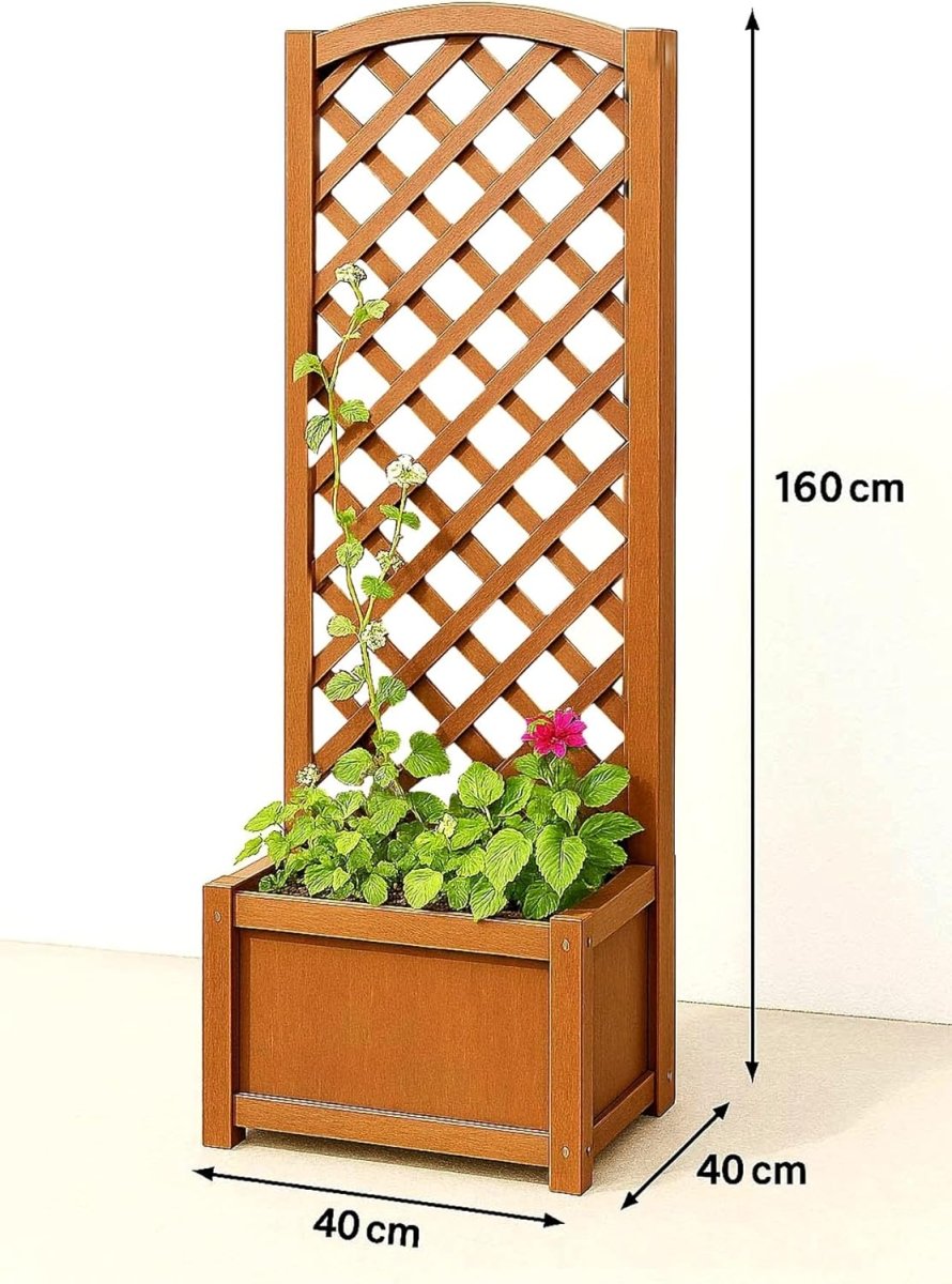 XL Wooden Planter with Trellis 160cm Garden Climbing Plant Stand - Kwikley