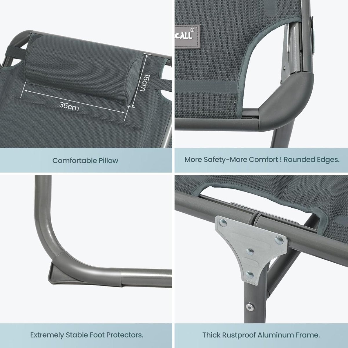 XXL Aluminium Sun Lounger with Sun Roof Adjustable Anthracite - Kwikley