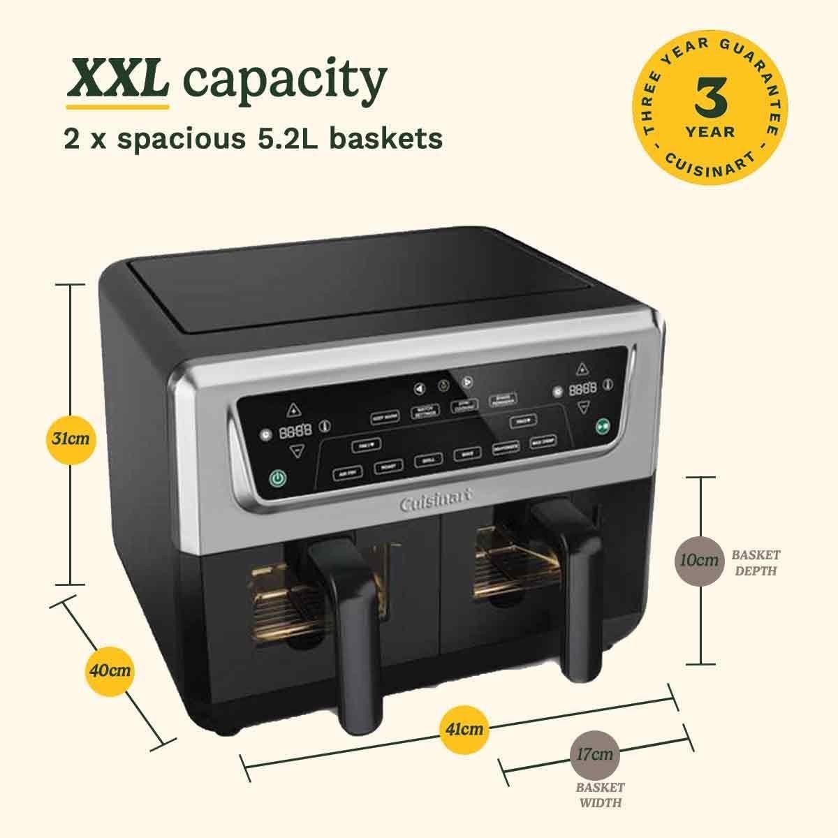 XXL Dual Zone Air Fryer 10.4L PFAS Free 7 - in - 1 No Oil - Kwikley