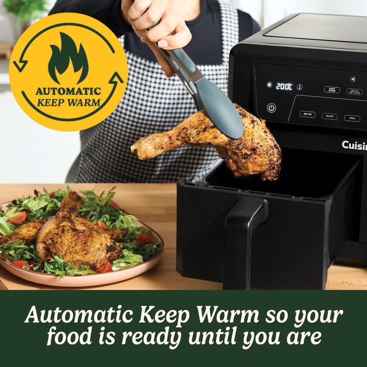 XXL Dual Zone Air Fryer 10.4L PFAS Free No Oil 7 - in - 1 Family Size - Kwikley