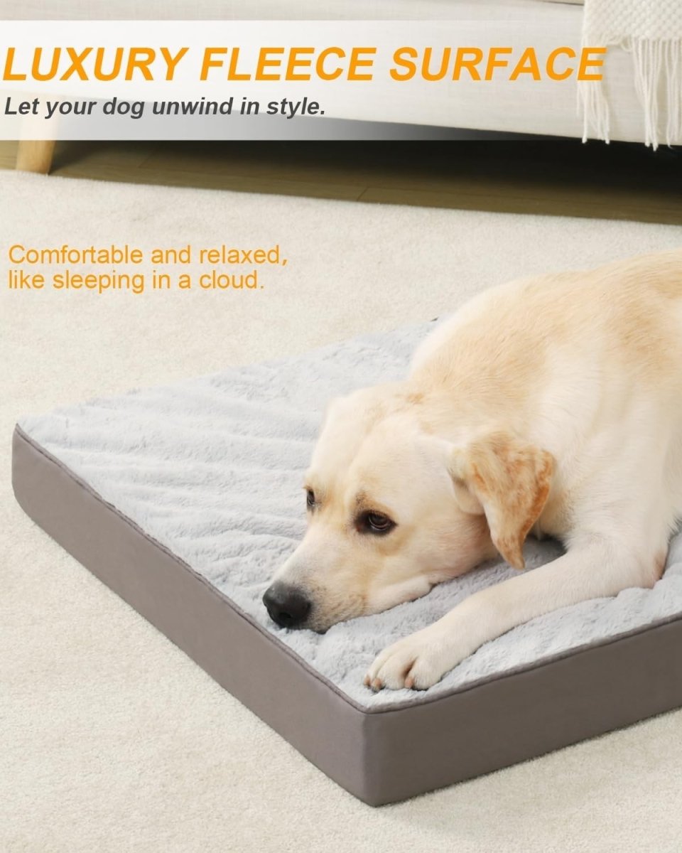 XXL Orthopedic Dog Bed 121x76cm Waterproof Washable Grey - Kwikley