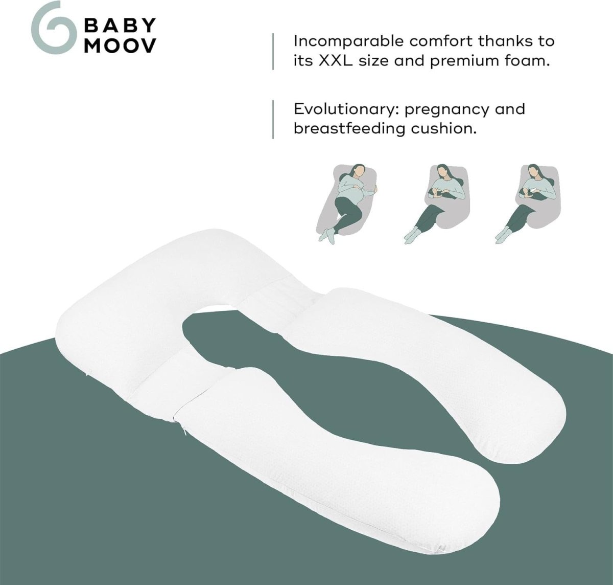 XXL Pregnancy Pillow Full Body Maternity Support Organic Cotton Sleeping Cushion - Kwikley