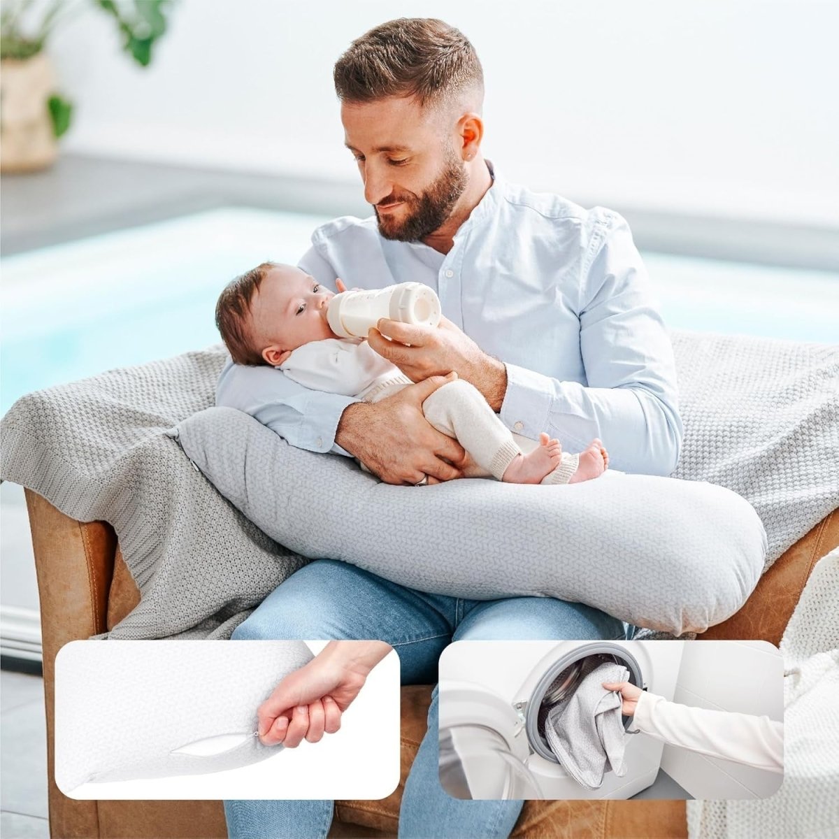 XXL Pregnancy Pillow Full Body Maternity Support Organic Cotton Sleeping Cushion - Kwikley