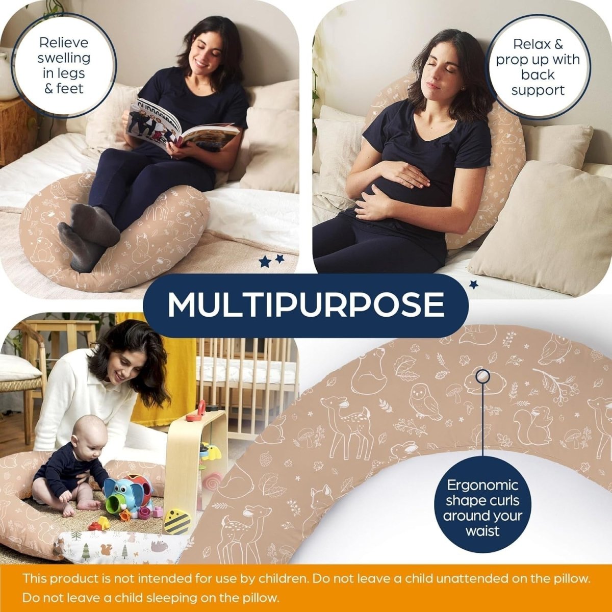 XXL Pregnancy Pillow U Shaped Full Body Support Maternity Nursing Pillow - Kwikley