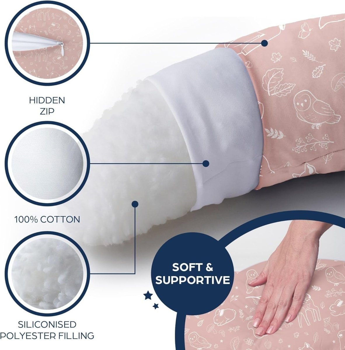 XXL U Shaped Pregnancy Pillow Full Body Support Maternity & Nursing Cushion - Kwikley