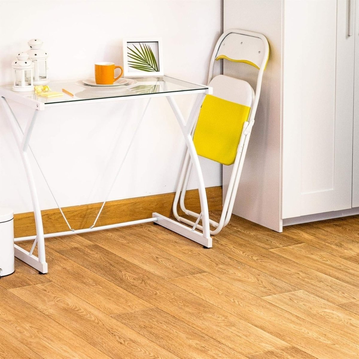 Yellow Folding Chairs Padded Metal Frame Set of 6 Space Saving - Kwikley